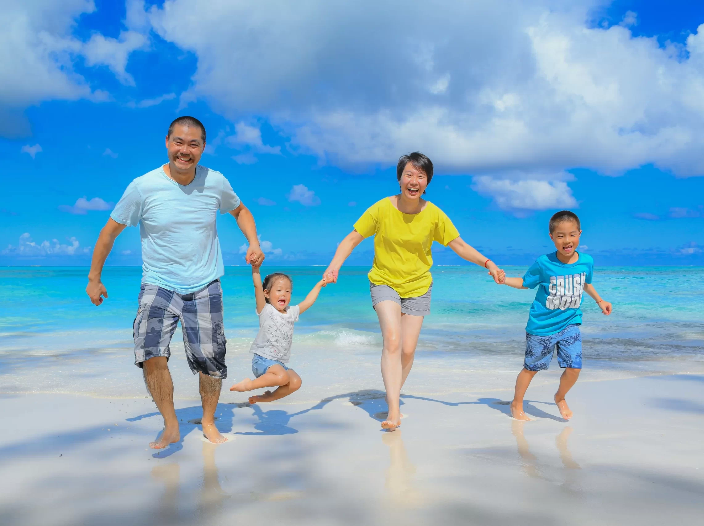 Family photography session on the beach in Turks and Caicos