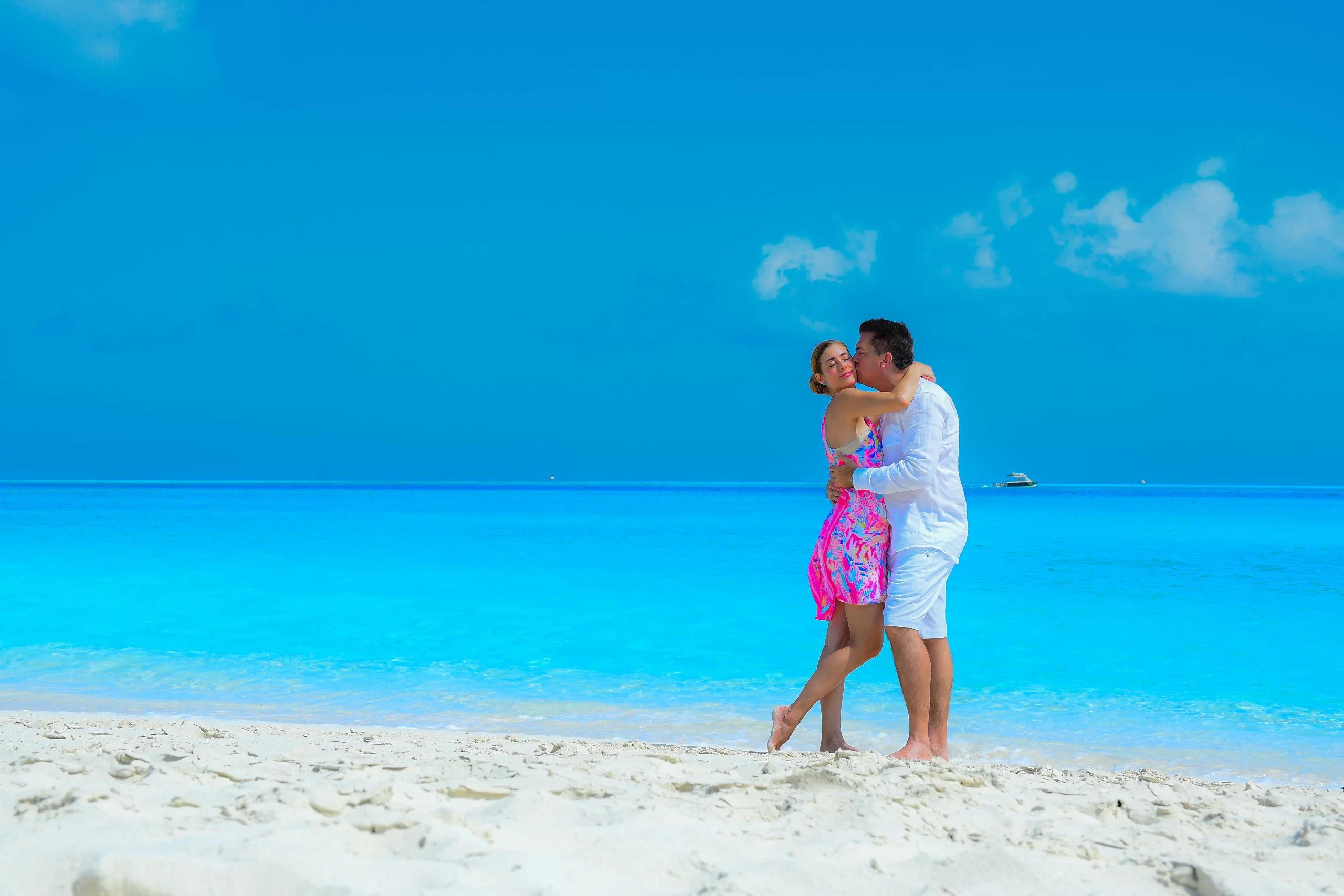 Couples photography on the beach in Turks and Caicos